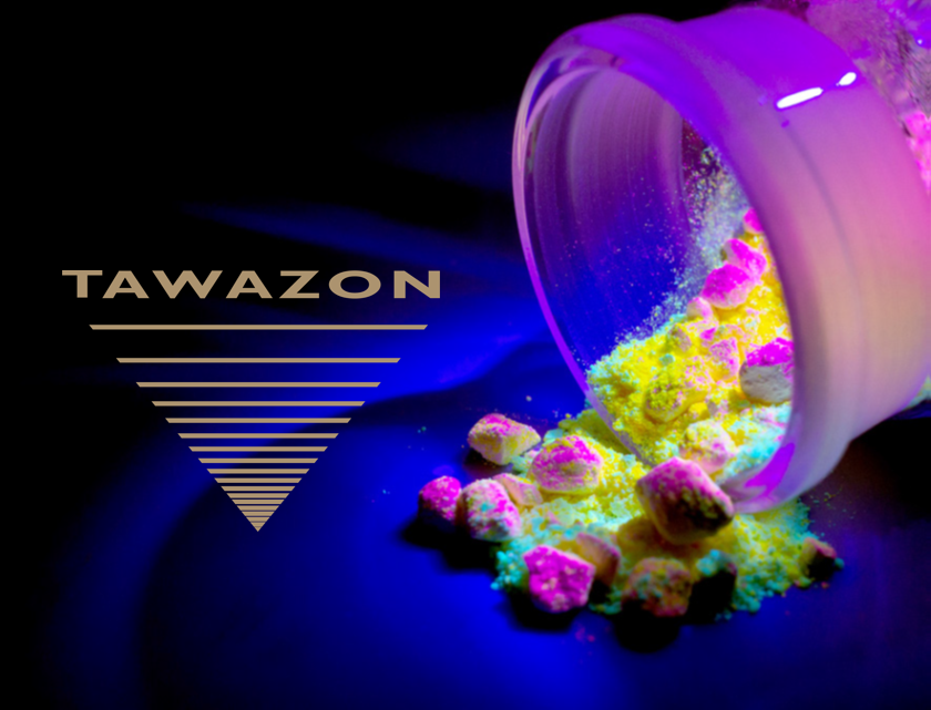 Tawazon logo in an industrial chemical setting